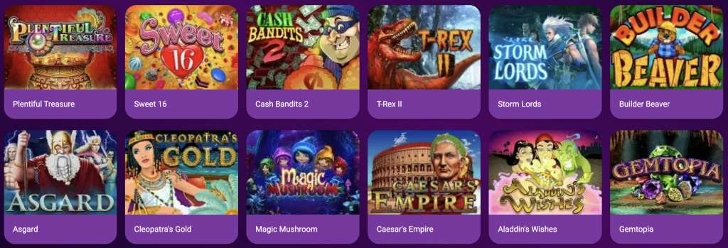 Jeux au Majestic Slots Casino